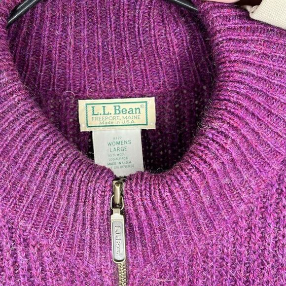 L.L. Bean | women vintage purple wool and alpac sweater with zipper - Picture 7 of 11